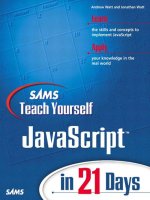 sams teach yourself javascript in 21 days (2002)