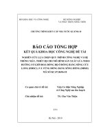 Nghiên cứu lựa chọn quy trình công nghệ và hệ thống máy, thiết bị cho mô hình sản xuất lúa theo hướng cơ giới hóa đồng bộ ở vùng Đồng bằng sông Cửu Long (ĐBSCL) và vùng Đồng bằng sông Hồng (ĐBSH)