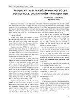 ÁP DỤNG KỸ THUẬT PCR ĐỂ XÁC ĐỊNH MỘT SỐ GEN ĐỘC LỰC CỦA E.COLI GÂY NHIỄM TRÙNG BỆNH VIÊN docx