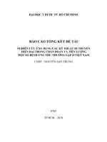 Nghiên cứu ứng dụng các kỹ thuật di truyền hiện đại trong chẩn đoán và tiên lượng một số bệnh ung thư thường gặp ở việt nam