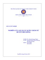 nghiên cứu sản xuất nước chấm từ huyết heo đông