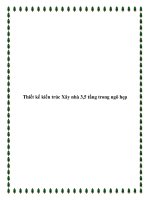 Thiết kế kiến trúc Xây nhà 3,5 tầng trong ngõ hẹp doc