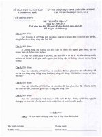 Bộ đề thi các môn chọn đội tuyển dự thi vòng 1 Quốc gia năm học 2013 - 2014