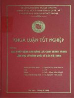 khóa luận tốt nghiệp giải pháp nâng cao năng lực cạnh tranh trong lĩnh vực lữ hành quốc tế của việt nam