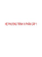 bài giảng hệ phương trình vi phân cấp 1