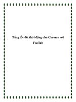 Tăng tốc độ khởi động cho Chrome với FooTab doc
