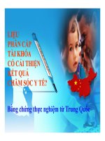 thuyết trình liệu phân cấp tài khóa có cải thiện kết quả chăm sóc y tế bằng chứng thực nghiệm từ trung quốc