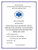 pháp chuẩn độ acid mạnh – baz mạnh trong các dung dịch khan (dung dịch phân tích  không chứa nước)