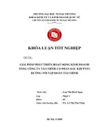 Giải pháp phát triển hoạt động kinh doanh tổng công ty tài chính cổ phần dầu khí VPFC hướng tới tập đoàn tài chính