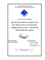 một số giải pháp tăng khả năng huy động vốn của ngân hàng agribank sóc trăng - chi nhánh thành phố sóc trăng