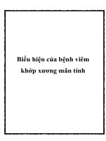 Biểu hiện của bệnh viêm khớp xương mãn tính pptx