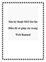 Sáu kỹ thuật SEO lén lút Điều đó sẽ giúp các trang Web Banned pot
