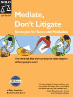 mediate don't litigate, strategies for successful mediation (2004)