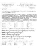 ĐỀ THI THỬ TN THPT 2013 TIẾNG ANH TRƯỜNG XUÂN MAI HÀ NỘI docx