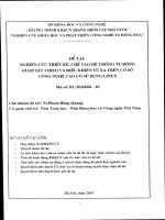 Nghiên cứu thiết kế, chế tạo hệ thống tự động giám sát video và điều khiển từ xa trên cơ sở công nghệ có sử dụng linux  hồ sơ đề tài