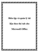 Biên tập và quản lý tài liệu theo thẻ tab cho Microsoft Office docx