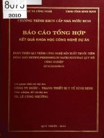 Hoàn thiện quy trình công nghệ sản xuất thuốc tiêm đông khô methyl prednisolone natri succinat quy mô công nghiệp