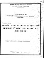 Đề tài : Nghiên cứu sản xuất và sử dụng khí sinh học từ nước thải ngành chế biến cao su