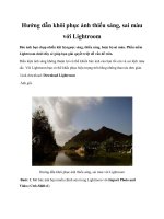 Hướng dẫn khôi phục ảnh thiếu sáng, sai màu với Lightroom docx