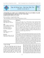 ẢNH HƯỞNG CỦA THỨC ĂN VÀ NHÓM DÒNG LÊN TỶ LỆ CÓ PHÔI, TỶ LỆ ĐẺ VÀ CHỈ SỐ HÌNH DÁNG TRỨNG GÀ TÀU VÀNG NUÔI Ở ĐỒNG BẰNG SÔNG CỬU LONG ppt