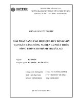 giải pháp nâng cao hiệu quả huy động vốn tại ngân hàng nông nghiệp và phát triển nông thôn thị xã lagi
