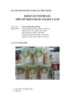 BÀI TẬP MÔN BAO BÌ VÀ PHỤ GIA THỰC PHẨM