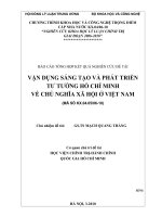 Vận dụng sáng tạo và phát triển tư tưởng hồ chí minh về CNXH ở việt nam