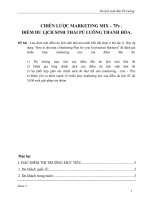 CHIẾN LƯỢC MARKETING MIX – 7Ps . ĐIỂM DU LỊCH SINH THÁI PÙ LUÔNG THANH HÓA.