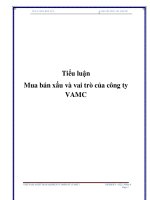Mua bán nợ xấu và vai trò của công ty VAMC