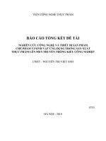 Nghiên cứu công nghệ và thiết bị sản phẩm chế phẩm vi sinh vật ứng dụng trong sản xuất thực phẩm lên men truyền thống kiểu công nghiệp