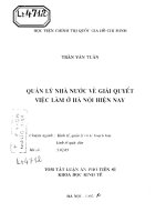 Quản lý nhà nước về giải quyết việc làm ở Hà Nội hiện nay