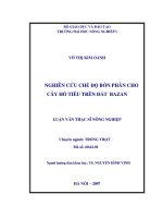 Luận án : Nghiên cứu chế độ bón phân cho cây hồ tiêu trên đất bazan