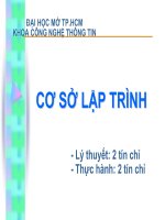 Giáo án - Bài giảng: BÀI GIẢNG MÔN CƠ SỞ LẬP TRÌNH (C++)