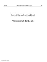 hegel, georg wilhelm friedrich - wissenschaft der logik