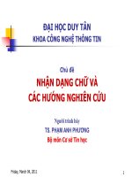 nhận dạng chữ viết và các hướng nghiên cứu