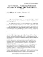 planning for a successful m&a (Lên kế hoạch cho hoạt động M&A)