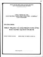 Đề tài : Thực trạng và giải pháp cung ứng rau xanh sạch ở Thành Phố Hồ Chí Minh