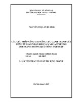 Các giải pháp nâng cao năng lực cạnh tranh của công ty giao nhận kho vận ngoại thương (Vietrans) trong quá trình hội nhập