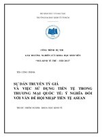 Sự dẫn truyền tỷ giá và việc sử dụng tiền tệ trong thương mại quốc tế: Ý nghĩa đối với vấn đề hội nhập tiền tệ asean