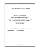 Nghiên cứu đánh giá khả năng tích lũy các chất gây ô nhiễm trong môi trường trầm tích ven bờ biển việt nam