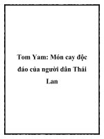 Tom Yam: Món cay độc đáo của người dân Thái Lan pdf