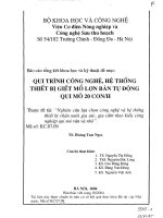 Nghiên cứu lựa chọn công nghệ và hệ thống thiết bị chăn nuôi gia súc, gia cầm theo kiểu công nghiệp qui mô vừa và nhỏ   qui trình công nghệ, hệ thống thiết bị giết mổ lợn bán tự động qui mô 20 con h