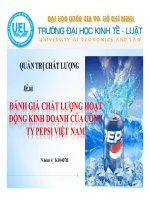 Đánh giá chất lượng hoạt động kinh doanh của công ty Pepsi Việt Nam