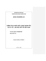 Chính sách, pháp luật cạnh tranh của các nước - bài học đối với Việt Nam
