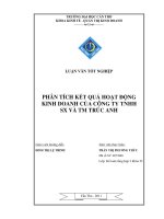 phân tích kết quả hoạt động kinh doanh của công ty tnhh sx và tm trúc anh