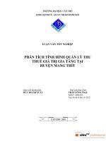 phân tích tình hình quản lý thu thuế giá trị gia tăng tại huyện mang thít