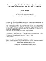 BÁO CÁO TỔNG HỢP TÌNH HÌNH THU HÚT, VẬN ĐỘNG VÀ THỰC HIỆN CÁC CHƯƠNG TRÌNH DỰ ÁN ODA NĂM 2009 (BỘ TÀI CHÍNH)