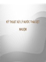 KỸ THUẬT XỬ LÝ NƯỚC THẢI DỆT NHUỘM