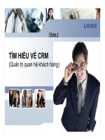 thuyết minh tìm hiểu về crm (quản trị quan hệ khách hàng)