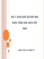Khái quát về Bộ máy nhà nước nước CHXHCN Việt Nam